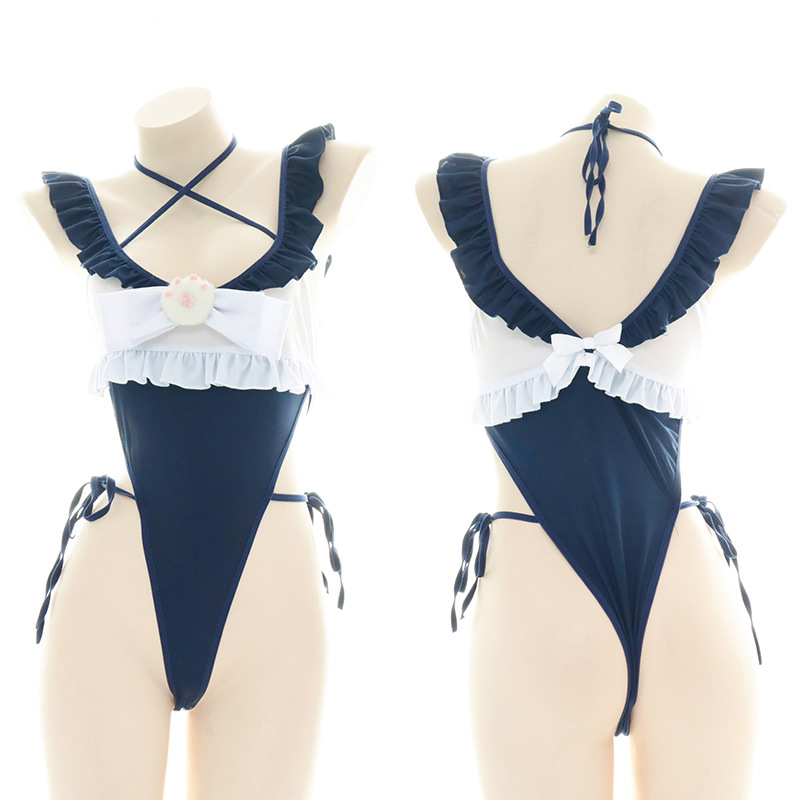Bandage - Cute Ruffled Edge One Piece Swimsuit