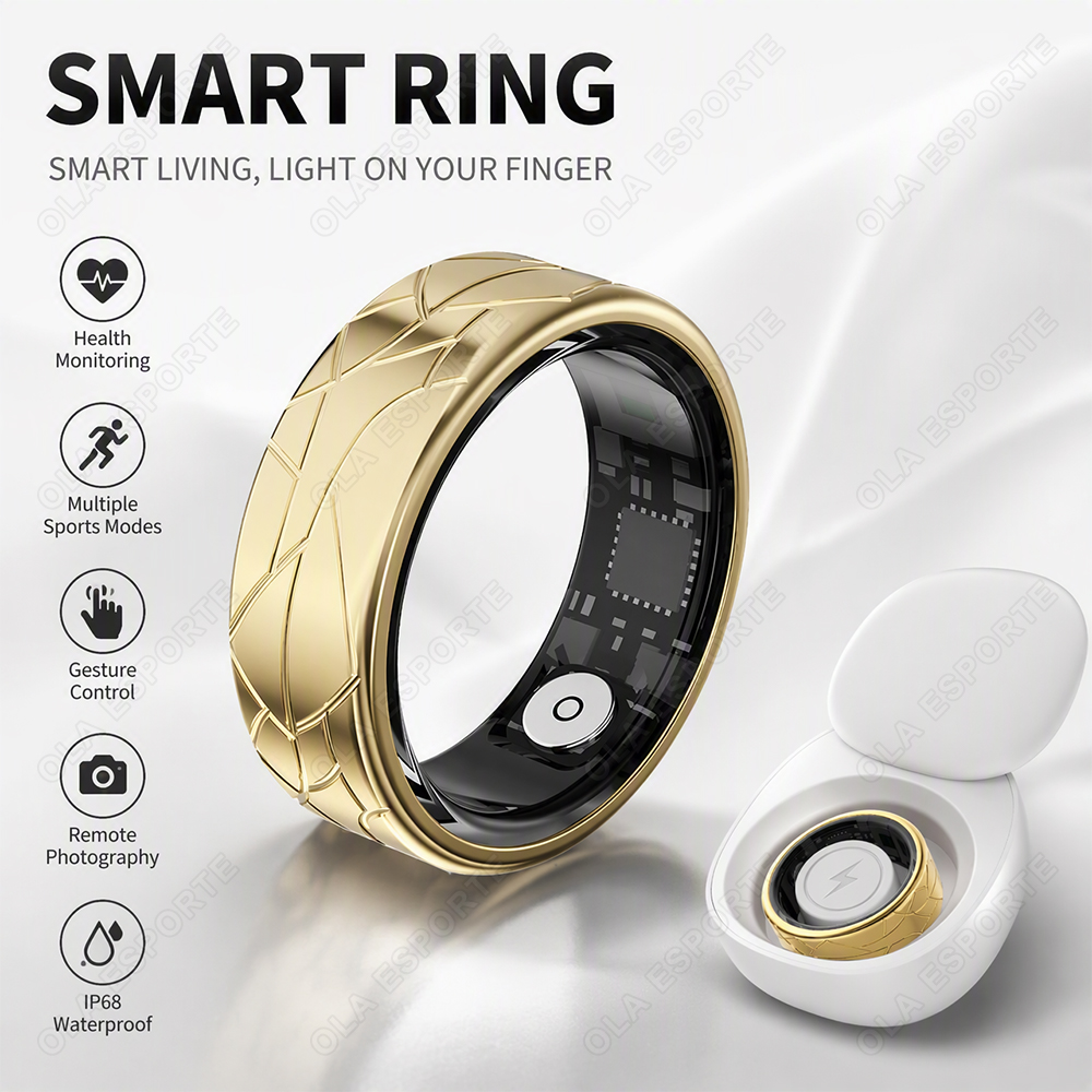 Blood Pressure Monitor - Stainless Steel Smart Ring Waterproof 24h
