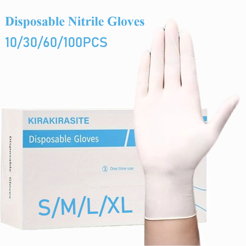 Medical Gloves - White Nitrile Disposable Gloves Powder &