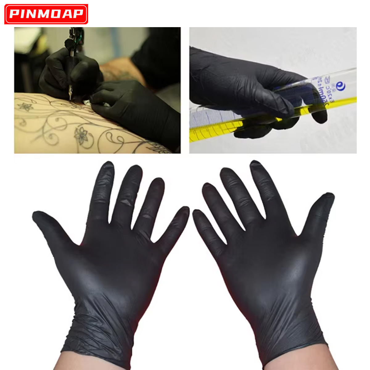 10/50 Pcs Disposable Black Nit - Medical Gloves recension och pris