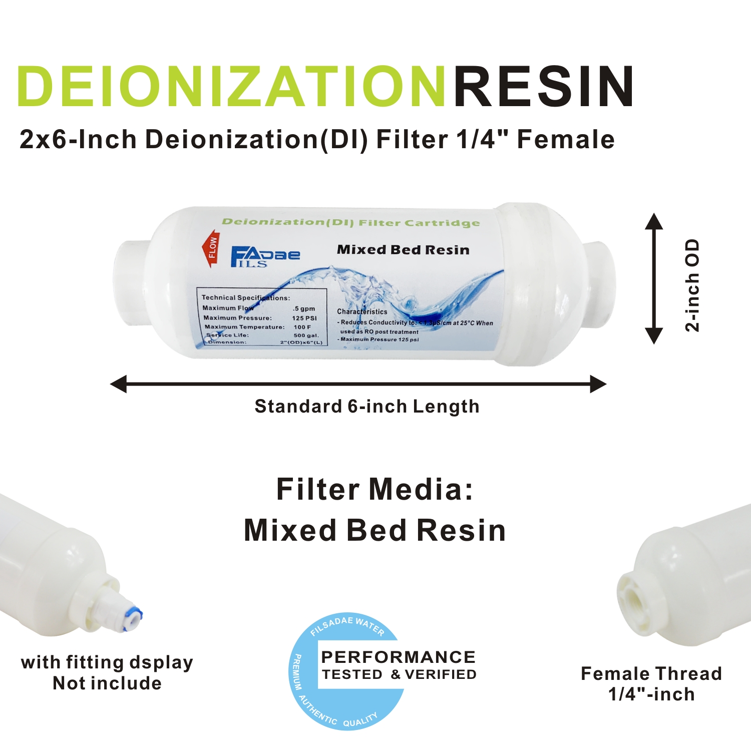 4 Pack Inline DI Mixed Bed Res - Xlab Medical recension och pris