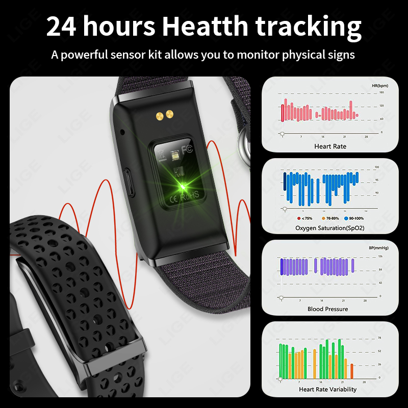 LIGE 100+ Sport Fitness Tracke - Blood Pressure Monitor recension och pris